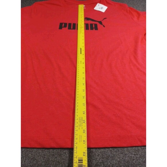 PUMA Essentials Heather Logo Crew Neck Short Sleeve T-Shirt Mens Red Casual 4XL - Picture 4 of 9
